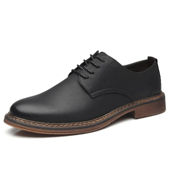 Stylish Men's Oxfords: Premium Genuine Leather Business Formal Dress Shoes with Classic British Design for Office & Casual Occasions