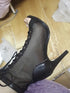 Sexy High Heels Hollow Mesh Sandals for Summer Fashion Comfort Peep Toe Stilettos Jazz Dance Female Shoes Plus Size