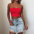 2024 New Fashion Women Spaghetti Strap Crop Top Sexy Bodycon Sleeveless Cami Tube Top Basic Plain Camisole