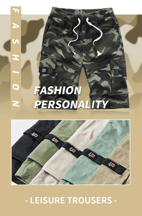 Men's Cargo Shorts Combat Plus Big Size Capris for Summer