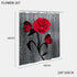Red Rose and Butterfly Bathroom Mat and Shower Curtain Set Waterproof Eco-Friendly Design