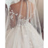 Customized Lace Wedding Dress with Sheer Long Sleeves A-Line Gown