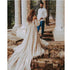 Customized Boho Off The Shoulder Wedding Dress A-Line Gown