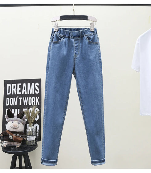 High Stretch Skinny Jeans for Women - Sexy High Waist Elastic Band Denim Pants, Perfect for Casual Outfits, Ideal for Fall Jeans Outfit Inspiration