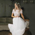 Charming Customized Boho Wedding Gowns Lace Two Pieces Top Bateau Neckline Beach Bride Dresses