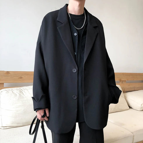 Men's Retro Blazers - Stylish Loose Fit Suit Jackets for Daily Wear
