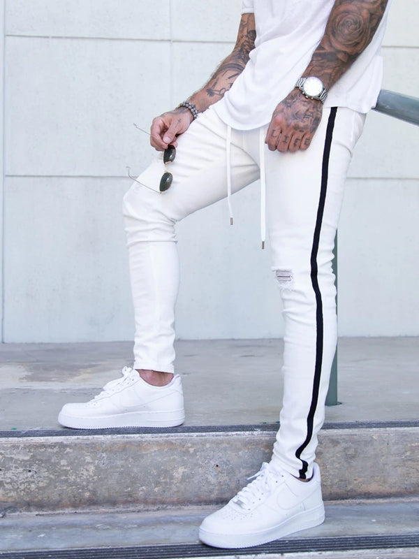 Men's Hip-Hop Hole Ripped Pants Fashion Skinny Jeans