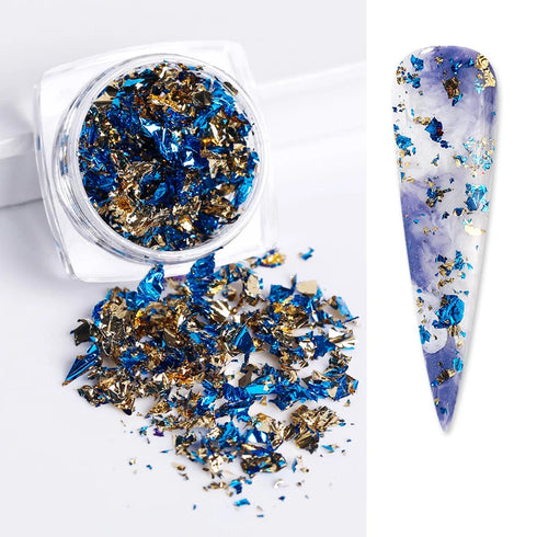Sparkly Chameleon Nail Glitter Flakes - Irregular Gradient Sequins Powder for Gel Polish Nail Manicure Decoration and DIY Charms