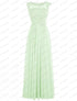 Bridesmaid Dress A-Line Chiffon Beading Applique Backless Floor Length Evening Dress