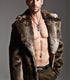 Men's Faux Fur Long Overcoat with Large Lapel for Autumn and Winter Fashion - Thick Turn-Down Collar Jacket for Daily Wear