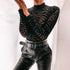 Mesh Transparent Sexy Long Sleeve Bodysuit for Women Party and Club Wear
