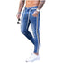Stripes for Jeans Bike Skinny Jeans Men Stretch Denim Trousers