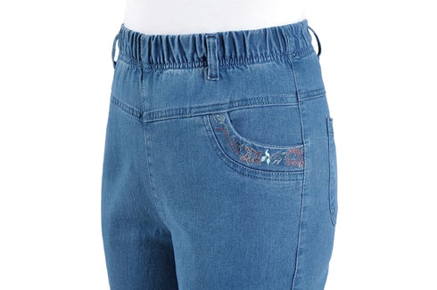 Autumn Casual Loose Fit Straight Leg Jeans for Middle-Aged Women with Pocket Embroidery - Perfect for Fall Outfits with Jeans and Everyday Style