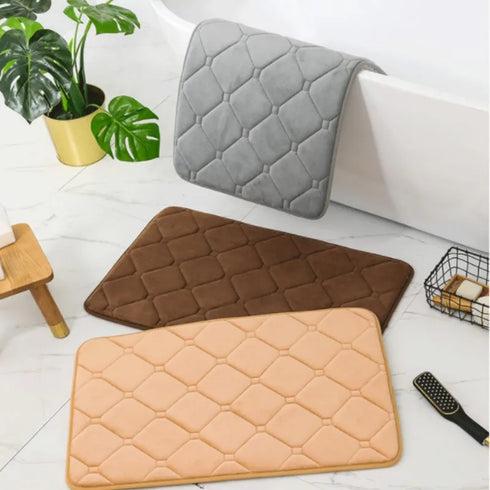 Memory Foam Bath Mat Super Absorbent Machine Washable Bathroom Rug Soft Quick Dry Floor Mat
