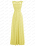 Bridesmaid Dress A Line Chiffon With Applique Beading Backless Floor Length Lace Up Bridal Dress