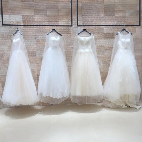 Transparent Soft Tulle Dust Cover For Wedding Dress Garment Protector