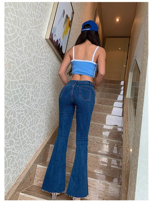 Flare Jeans Pants Women’s Vintage Denim y2k High Waist Trousers