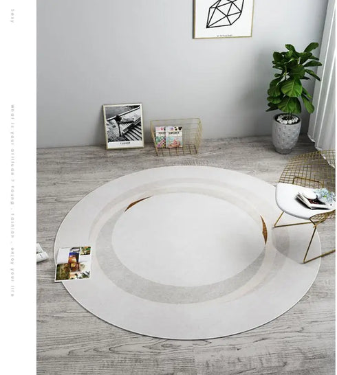 Modern Geometric Round Carpet for Living Room Bedroom and Hallway