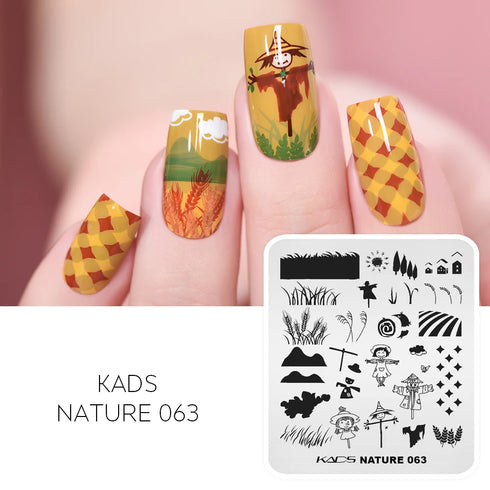Nature-Inspired Nail Art Stamping Plate Set with Butterfly and Mountain Range Designs for DIY Manicure Enthusiasts