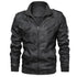 Men's Casual PU Leather Motorcycle Jacket for Autumn and Winter - Stylish Biker Coat with Detachable Hood and Zipper Closure