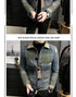 Men's Casual Lapel Hoodless Jacket - Slim Fit Plaid Woolen Coat for Autumn and Winter Fashion