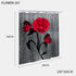 Red Rose and Butterfly Bathroom Mat and Shower Curtain Set Waterproof Eco-Friendly Design