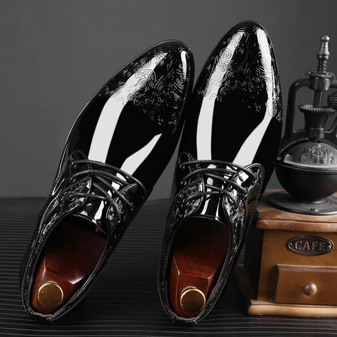Breathable Leather Oxford Shoes for Men - Formal Business Dress Footwear