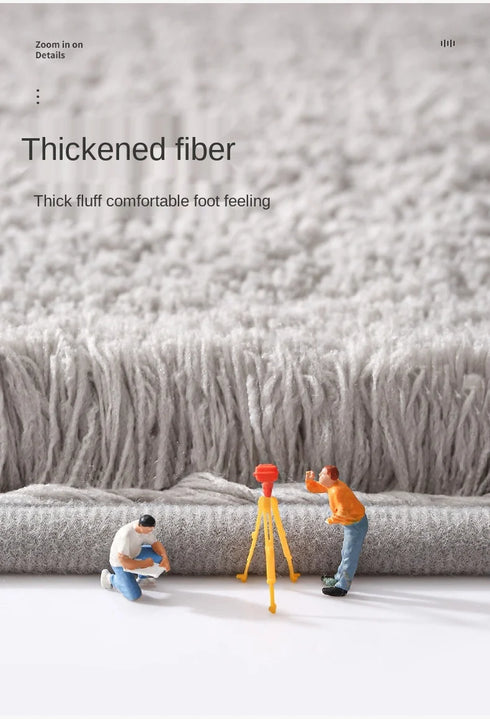 Super Thick Fluff Fiber Bath Mat Comfortable Soft Non-Slip Absorbent Rug Shower Room Doormat