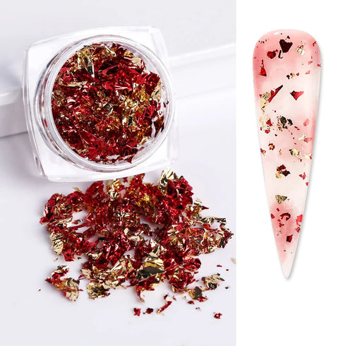 Sparkly Chameleon Nail Glitter Flakes - Irregular Gradient Sequins Powder for Gel Polish Nail Manicure Decoration and DIY Charms
