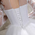 Summer Korean Light Wedding Dress Off White Bride Long Sleeve Lace Appliques