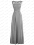 Bridesmaid Dress A-Line Chiffon Beading Applique Backless Floor Length Evening Dress