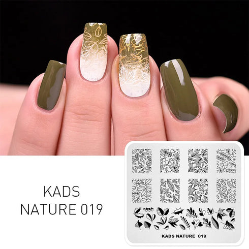 Nature-Inspired Nail Art Stamping Plate Set with Butterfly and Mountain Range Designs for DIY Manicure Enthusiasts
