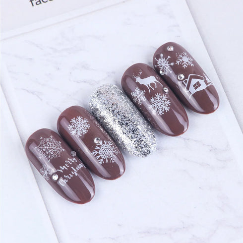 Retro Floral and Butterfly Nail Art Stamping Plate with Snowflake and Animal Designs - Creative Nail Templates for Stunning Manicures