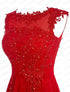 Bridesmaid Dress A-Line Chiffon Beading Applique Backless Floor Length Evening Dress