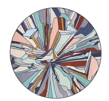 Modern Geometric Round Carpet for Living Room Bedroom and Hallway