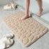 Cobblestone Embossed Bath Mat Water Absorption Non-Slip Memory Foam Washable Rug