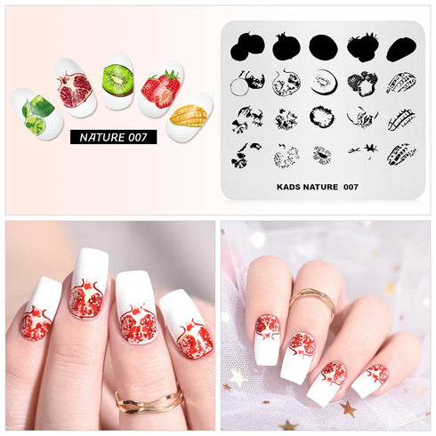 Nature-Inspired Nail Art Stamping Plate Set with Butterfly and Mountain Range Designs for DIY Manicure Enthusiasts