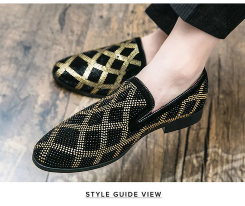 Elegant Italian Designer Moccasin Loafers for Men - Formal Suede Slip-On Party Shoes with Pointed Toe and Comfortable PU Insole