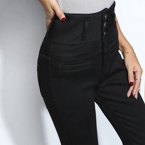 Winter Skinny Stretch Velvet Jeans Pants for Women