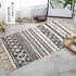Ethnic Style Woven Linen Cotton Rectangle Rug Mat for Living Room and Bedroom Foot Pad