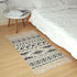 Ethnic Style Woven Linen Cotton Rectangle Rug Mat for Living Room and Bedroom Foot Pad