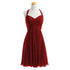 Bridesmaid Dress A Line Chiffon Knee Length Sweetheart Halter Zipper Back Dresses