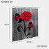 Red Rose and Butterfly Bathroom Mat and Shower Curtain Set Waterproof Eco-Friendly Design
