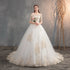 Off The Shoulder Half Sleeve Wedding Dress Lace Applique Plus Size Ball Gown Customized
