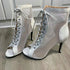Sexy High Heels Hollow Mesh Sandals for Summer Fashion Comfort Peep Toe Stilettos Jazz Dance Female Shoes Plus Size
