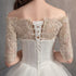 Off The Shoulder Half Sleeve Wedding Dress Lace Applique Plus Size Ball Gown Customized