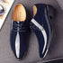 Men's Pointed Toe Patent Leather Dress Shoes - Elegant Lace-Up Styles for Weddings and Business Events