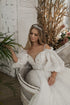 Princess Applique Lace Wedding Dresses Puff Sleeve Ball Gown