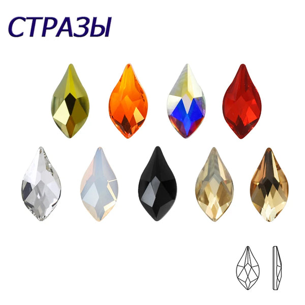 20pcs 5x10mm Vibrant Flame-Shaped Nail Rhinestones - Flatback Crystal Decorations for Nail Art, Garments, Accessories, and More