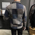 Men's Casual Lapel Hoodless Jacket - Slim Fit Plaid Woolen Coat for Autumn and Winter Fashion